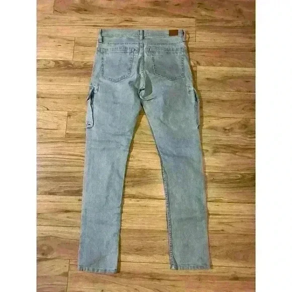 BDG Urban Outfitters Skinny Stretch Cargo Pants Light Wash Mens 30x30 - Picture 4 of 5